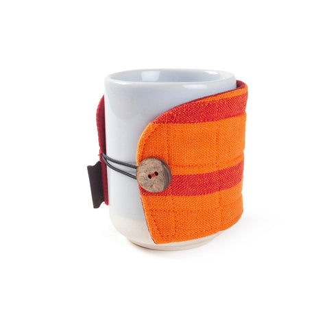 Ajrakh Mug Warmer, Set of 3, 8x3 Inches - Eyaas