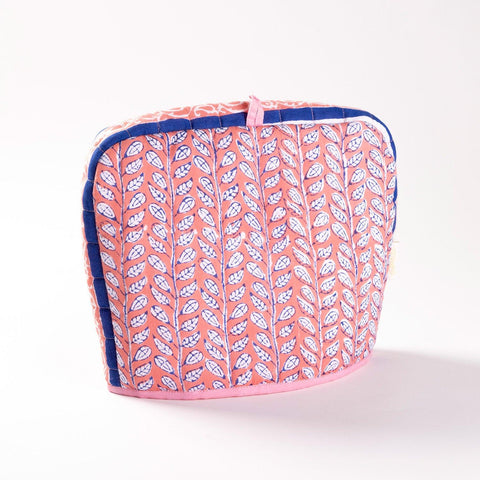 Block-Printed Cotton Tea Cozy Pink & Blue, 9 x 11.5 - Eyaas