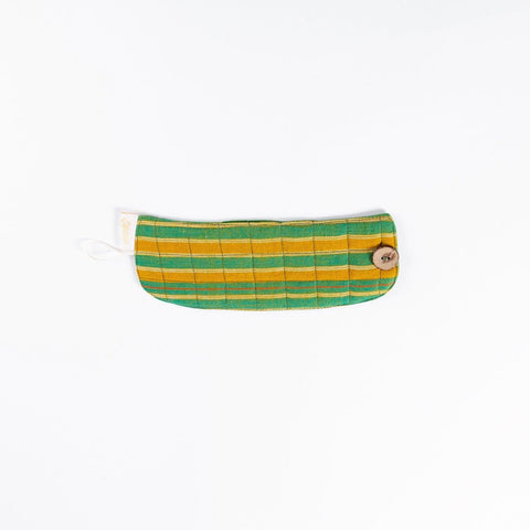 Ajrakh Mug Warmer, Set of 2, Green & Yellow, 8x3 Inches - Eyaas