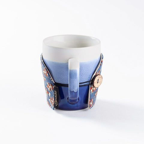 Ajrakh Block-Printed Mug Warmer, Indigo 8x3 Inches - Eyaas