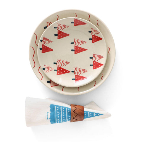 Watermelon Tree Breakfast Plate 8 Inch White & Red - Eyaas