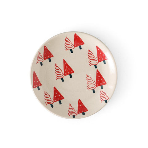 Watermelon Tree Breakfast Plate 8 Inch White & Red - Eyaas