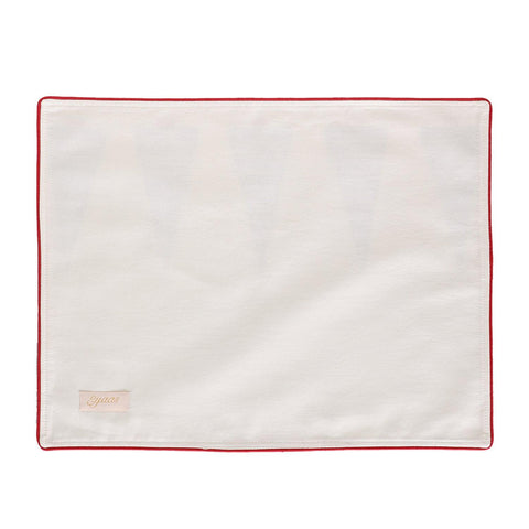 Tree Hand Block Printed Cotton Table Mat, Blue & Red - Eyaas