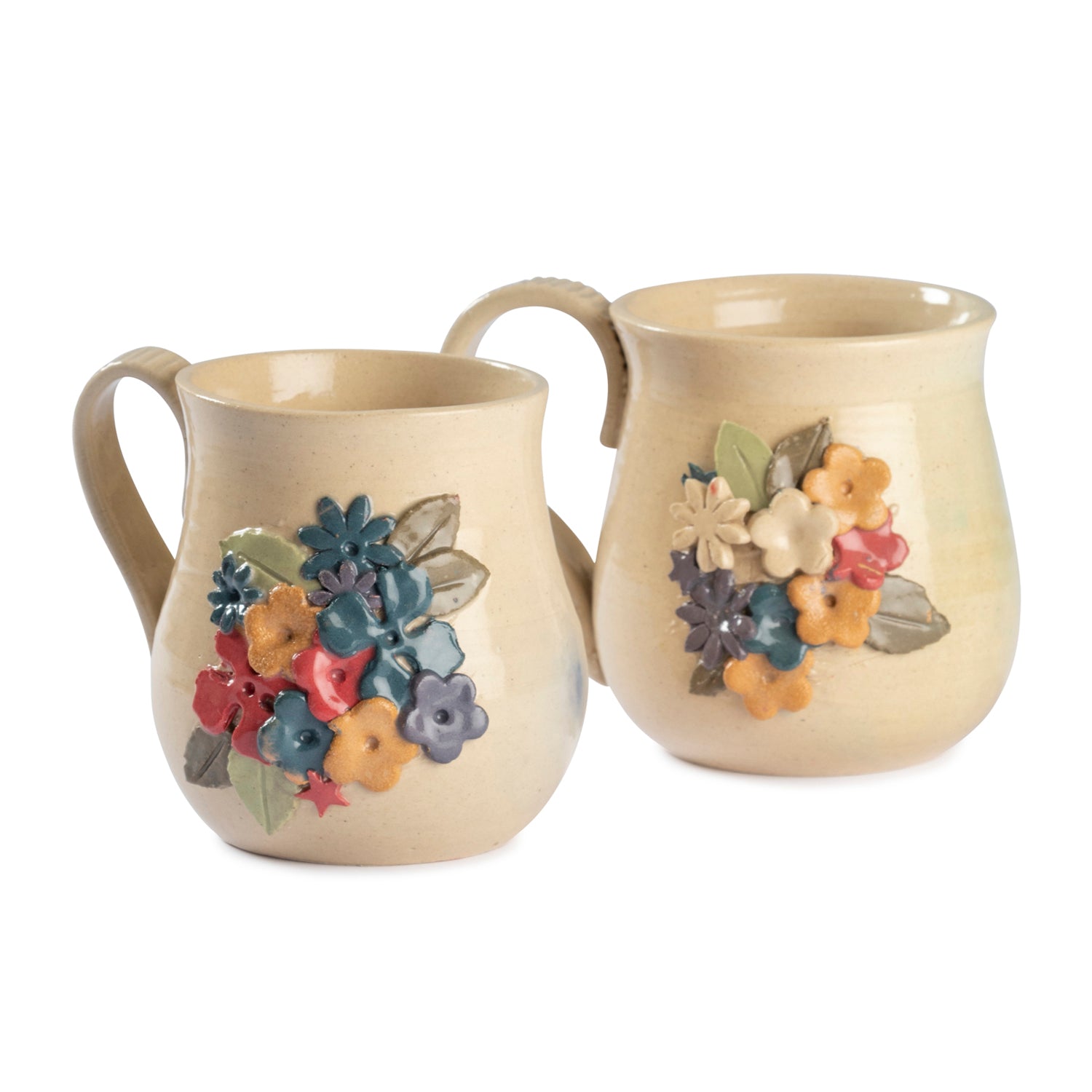 Stoneware Ceramic Mugs - Set of 2 - 3x4.5