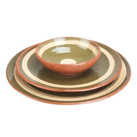 Andretta Pottery Terracotta Quarter Plate, Brown & Beige - Eyaas