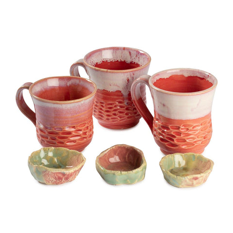 Stoneware Ceramic Mug, 200 ml, Orange & Cream - Eyaas