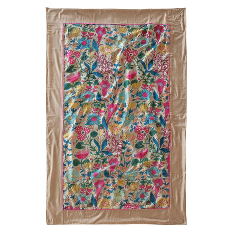 Kalamkari Dohar / Throw, Bright Floral, 60x90 - Eyaas