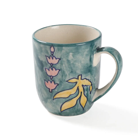 Handpainted Ceramic Mugs - Set of 2
