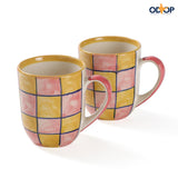 Handpainted Ceramic Mugs - Set of 2