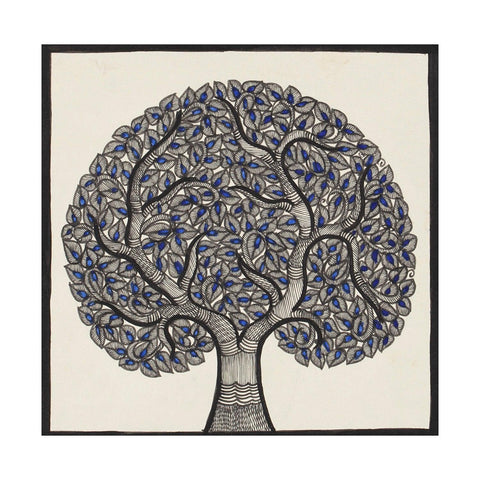 Madhubani Painting - Tree of Life 10x10 - Eyaas