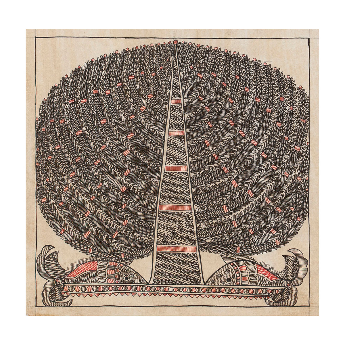 Madhubani Painting - Tree of Life 10x10