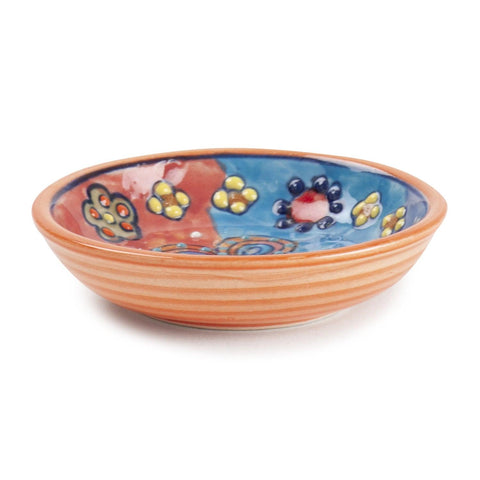 Hand Painted Ceramic Relish Bowl , 4 Inch, Orange - Eyaas