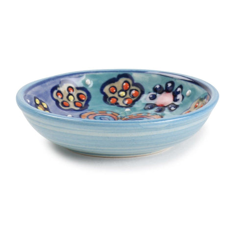 Hand Painted Ceramic Relish Bowl , 4 Inch, Blue - Eyaas