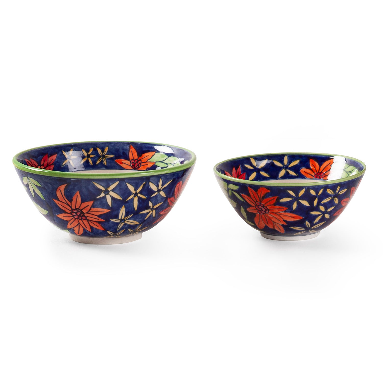 Hand Painted Ceramic Bowls - Set of 2