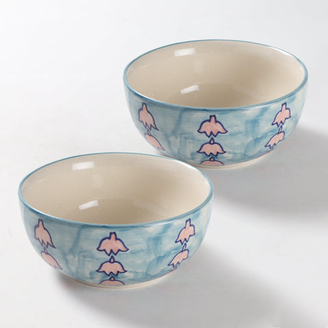 Lotus Hand-Painted 6-Piece Ceramic Dinner Set - Eyaas