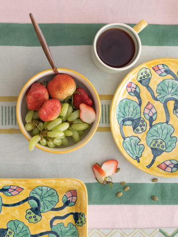 Water Lily Ceramic Breakfast Crockery Set of 3 - Eyaas