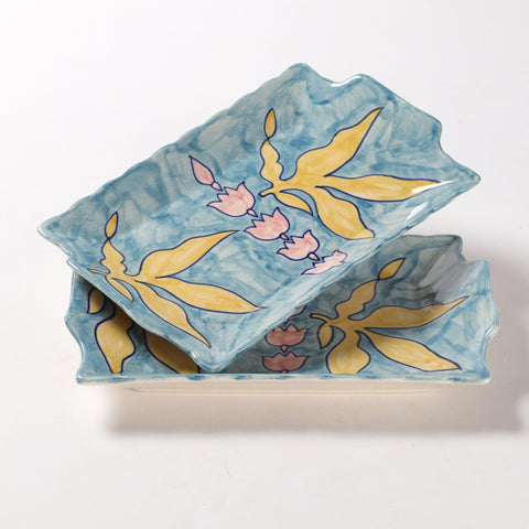 Rectangular Ceramic Serving Platter Set of 2 - Eyaas