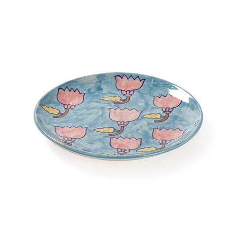 Kalamkari Ceramic Breakfast Plates, Set of 2 (8 Inch) - Eyaas