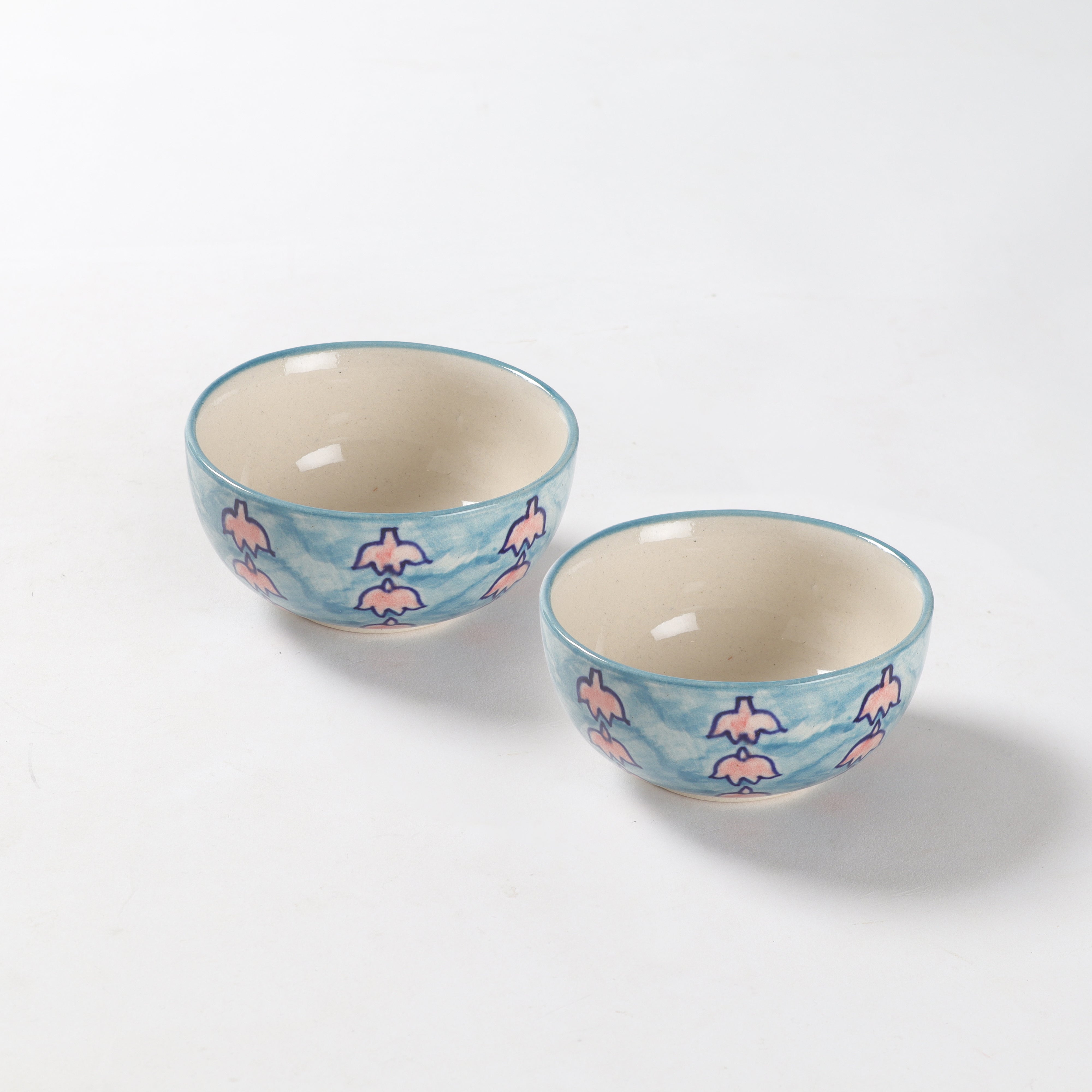 Handpainted Ceramic Portion Bowls - Set of 2