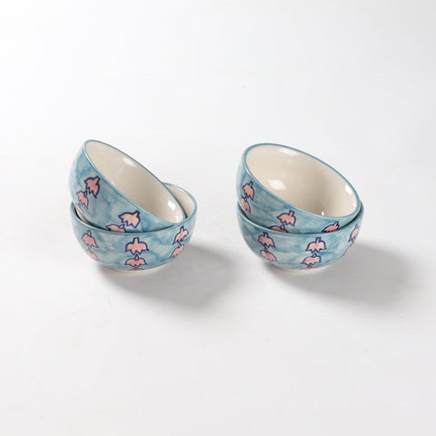 Ceramic Portion of Bowls - Set of 4, Kalamkari - Eyaas
