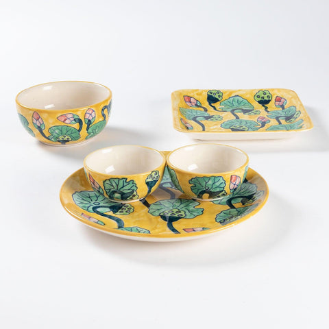 Water Lily 6-Piece Ceramic Dinner Set - Eyaas