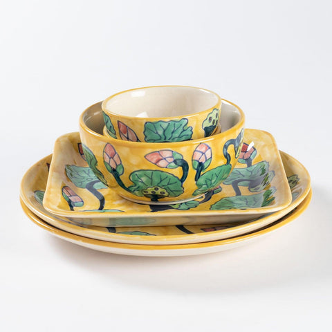 Water Lily 6-Piece Ceramic Dinner Set - Eyaas