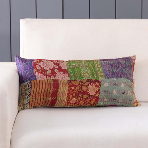 PatchWork Kantha Cushion Cover - 11X22