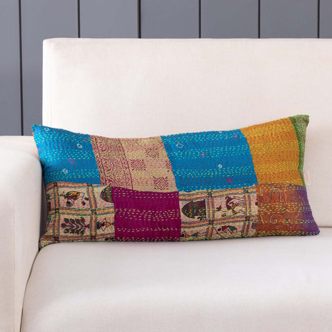 PatchWork Kantha Cushion Cover - 11X22