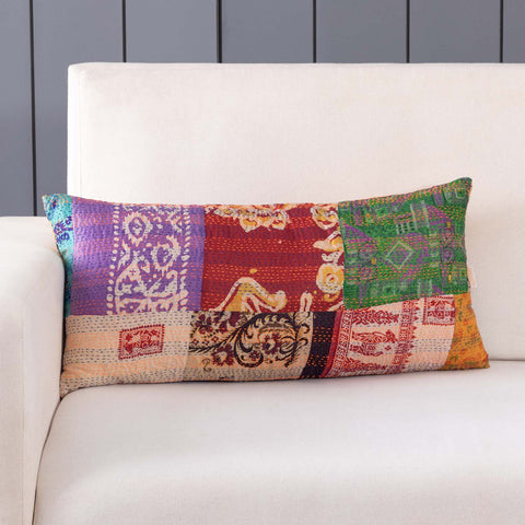 PatchWork Kantha Cushion Cover - 11X22