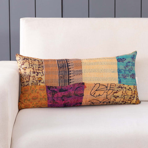 PatchWork Kantha Cushion Cover - 11X22