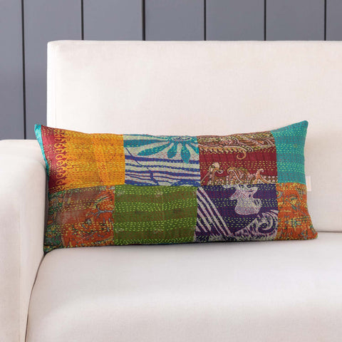 PatchWork Kantha Cushion Cover - 11X22