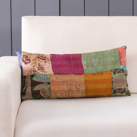 PatchWork Kantha Cushion Cover - 11X22