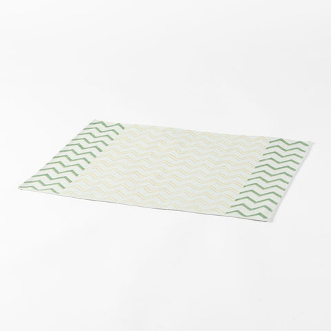 Grey & Yellow Chevron Block Printed Table Mats - Eyaas