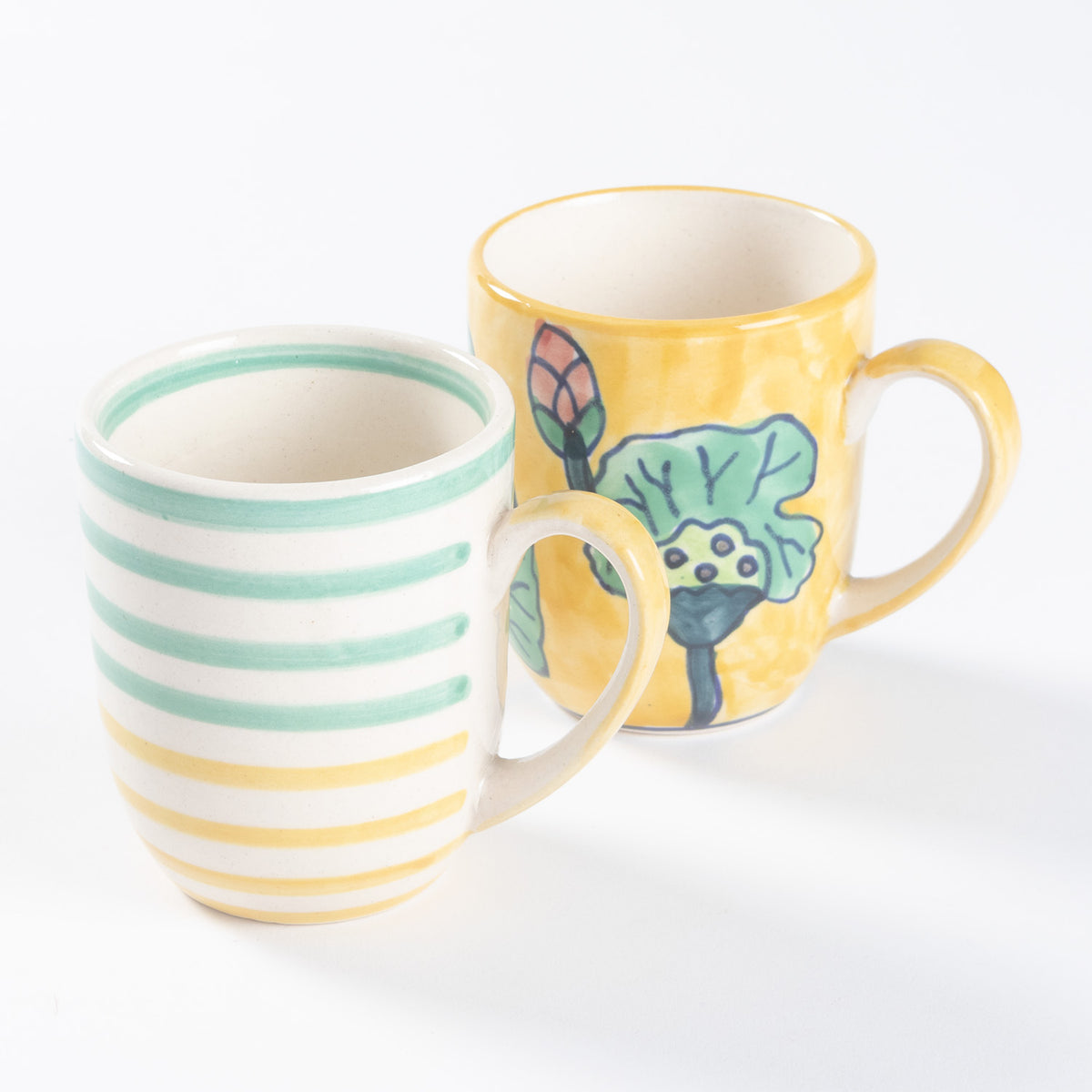 Handpainted Ceramic Coffee Mug - Set of 2