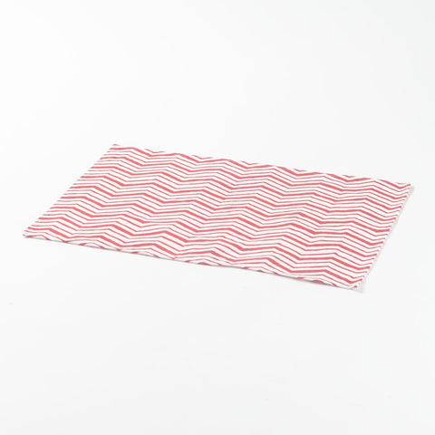 White Red Chevron Cotton Table Mats - Set of 2 - Eyaas