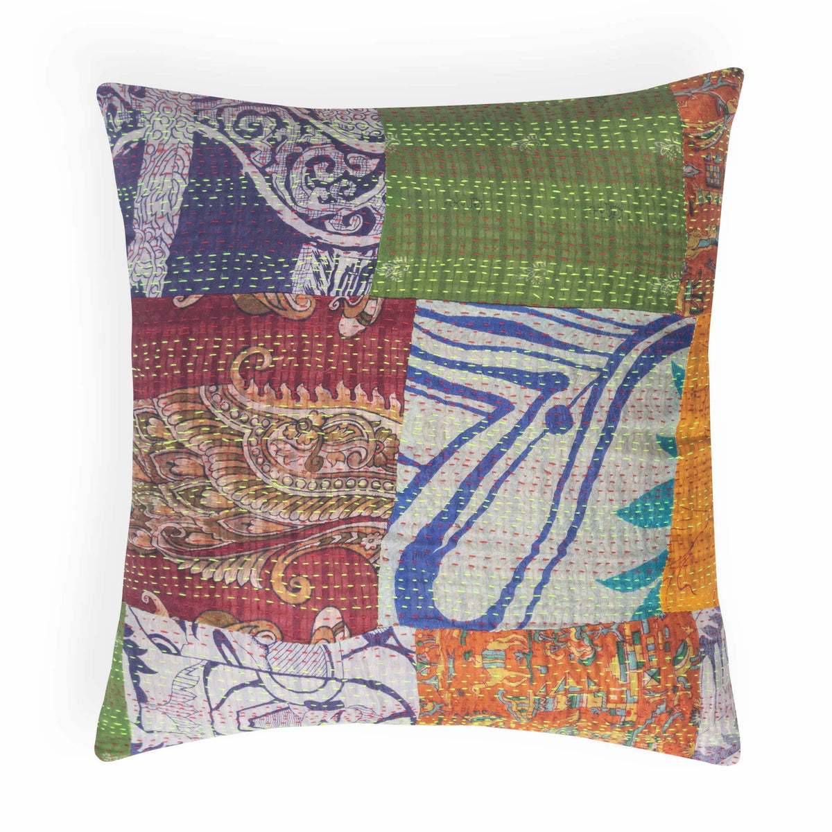 PatchWork Kantha Cushion Cover - 16x16