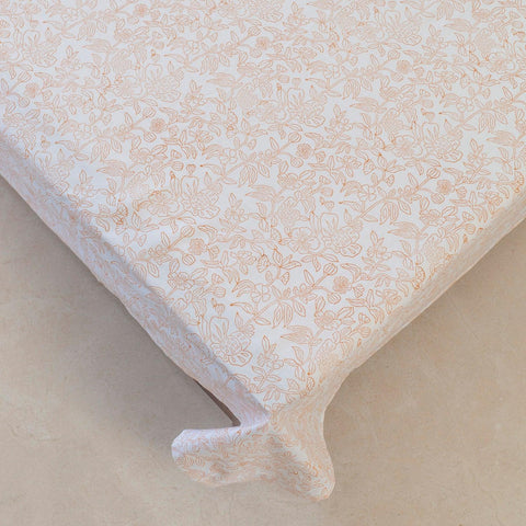 Orange Block Print King Bedsheet + Pillow Covers - Eyaas