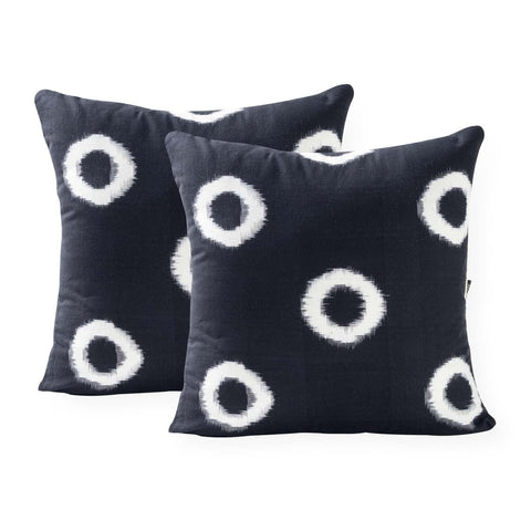 Black Ikat Cushion Covers Set of 2 – 18x18 - Eyaas