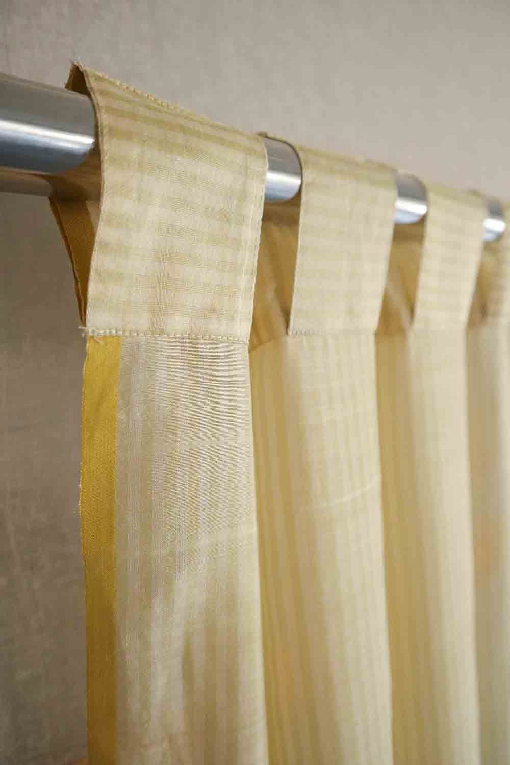 Handwoven Chanderi Stripe Curtain - 9ft / 108"