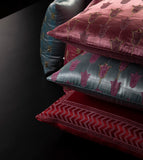 Hand Printed & Embroidered Mashru Cushion Cover - 16x16