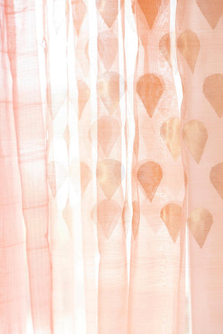 Chanderi Curtain - 9ft / 108 Inches, Teardrop, Pink - Eyaas