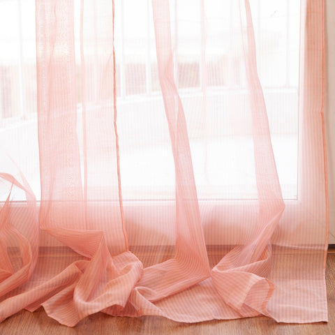Chanderi Curtain - 9ft / 108 Inches, Teardrop, Pink - Eyaas