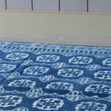 Hand Block Printed Indigo Rug - 6x4