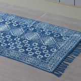 Hand Block Printed Indigo Rug - 2x3