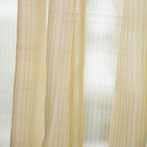 Off-White & Yellow Stripe Chanderi Curtain 9 ft - Eyaas