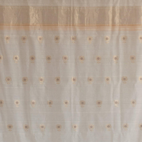 Chanderi Curtain, 9ft / 108 Inches, Buta, Off-white - Eyaas