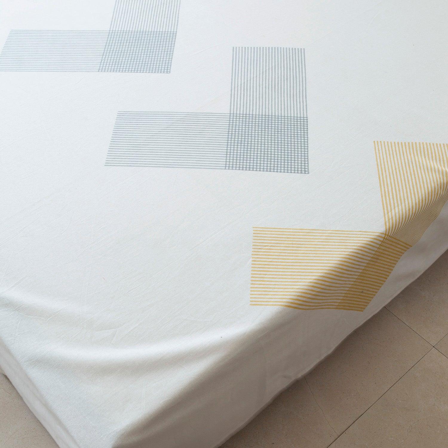 Fresh Beginnings - Bed Sheet with Pillow Covers Set, 7.5x9 ft/9x9ft - Eyaas