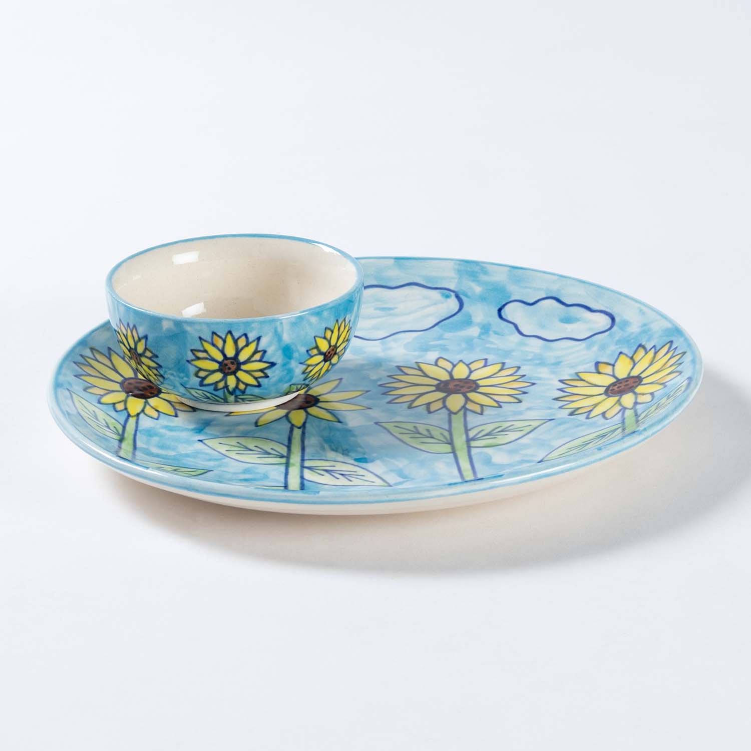 Handpainted Ceramic Dinner Set - 4 Pcs