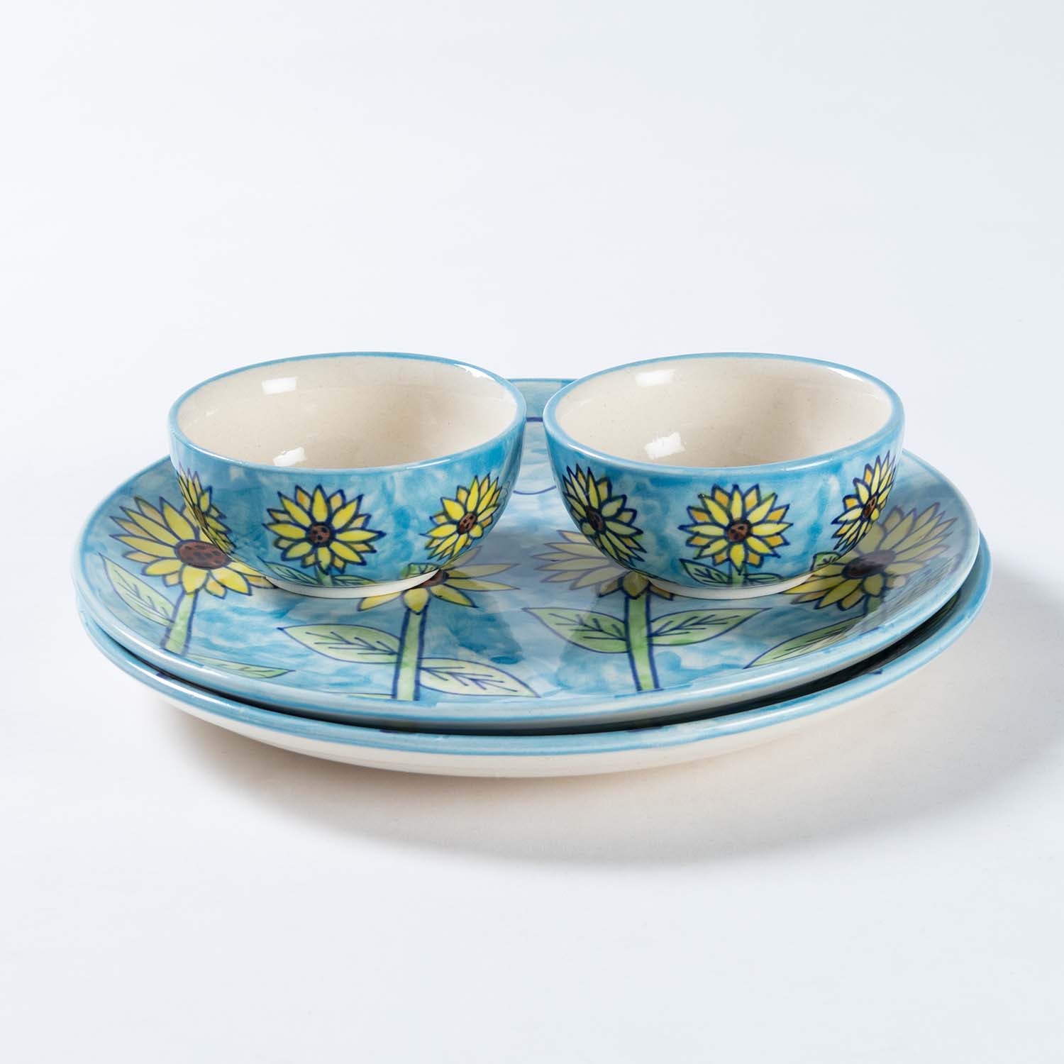 Handpainted Ceramic Dinner Set - 4 Pcs