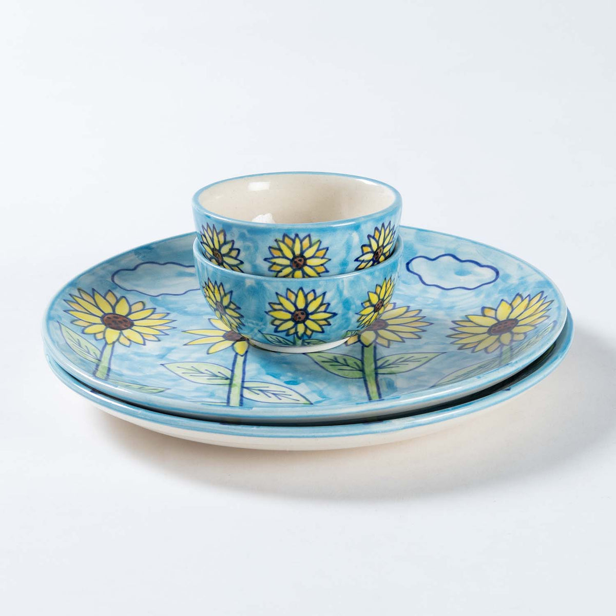 Handpainted Ceramic Dinner Set - 4 Pcs